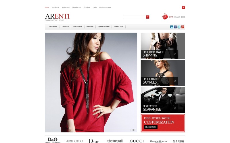 адаптивный шаблон магазина одежды opencart