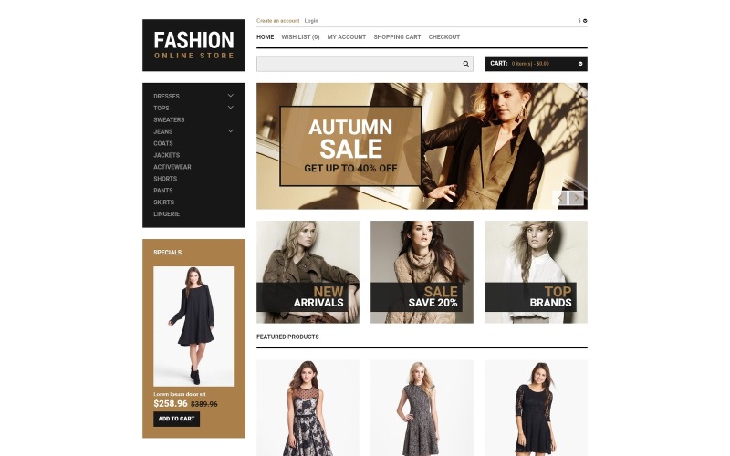 мода вы можете позволить себе шаблон opencart