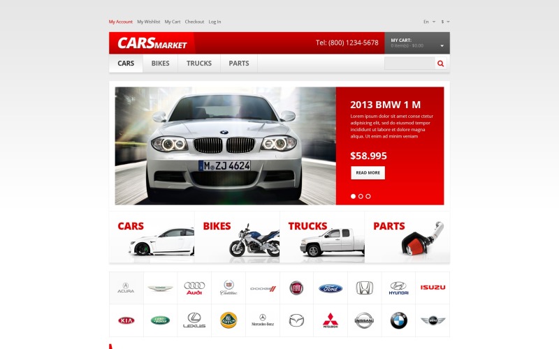 автосалон отзывчивая тема magento