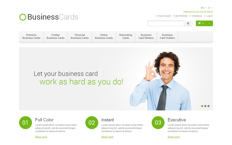 магазин визитных карточек magento theme