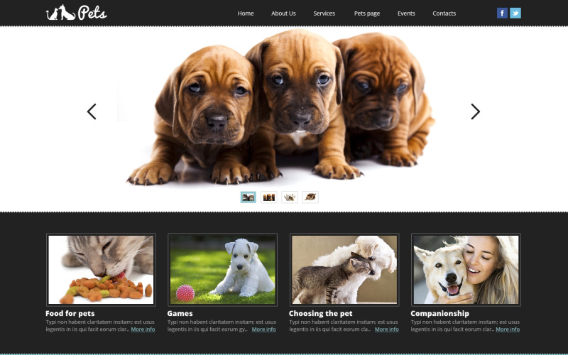 pet shop отзывчивый шаблон сайта