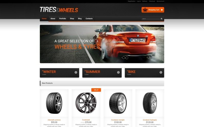 колеса и шины отзывчивая тема woocommerce