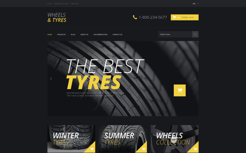 wheels &amp; tires отзывчивая тема shopify