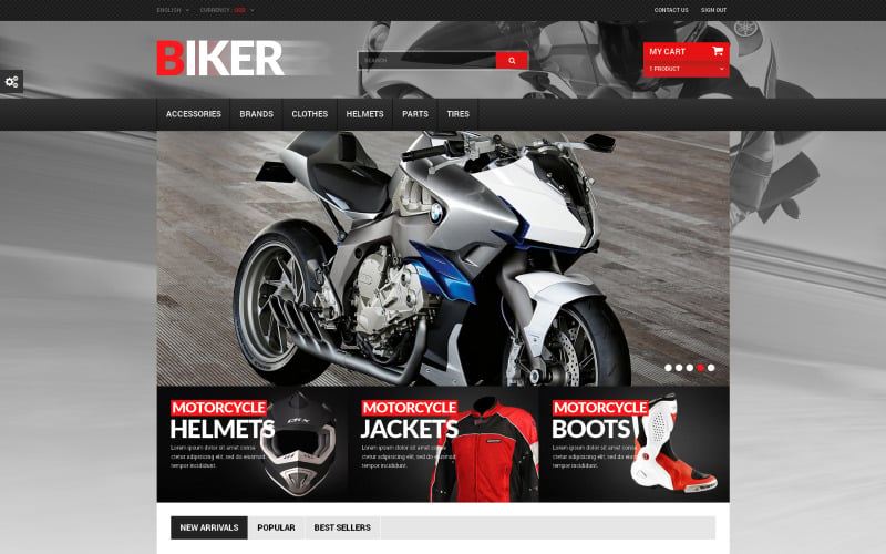 байкерская тема prestashop