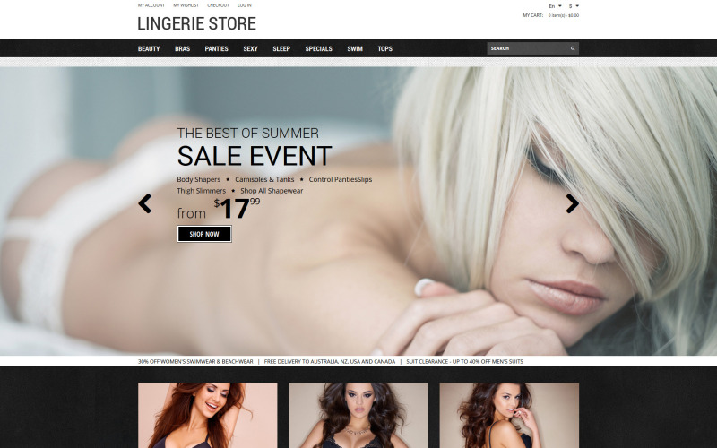 романтическое нижнее белье magento theme