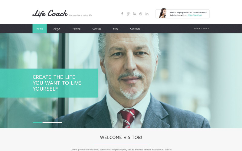 адаптивный шаблон сайта life coach