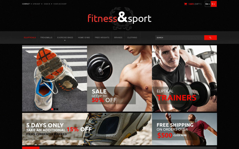 тема prestashop exercise fitness gear