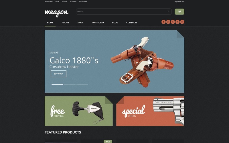 тема оружейного магазина woocommerce