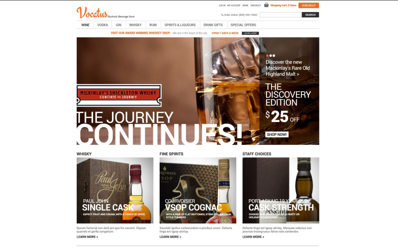 качественный алкогольный шаблон zencart