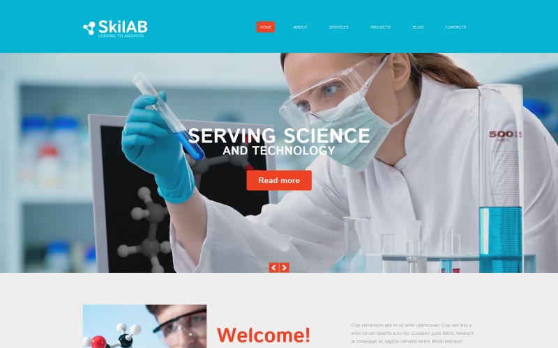 научная лаборатория отзывчивый шаблон drupal