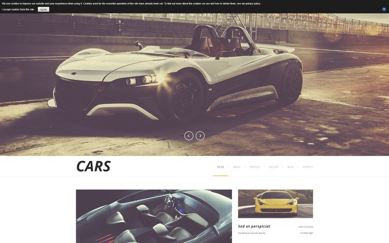роскошные автомобили шаблон joomla