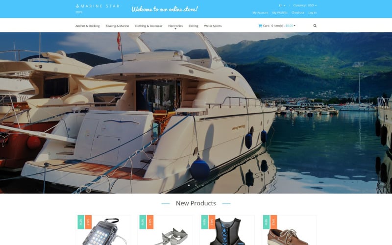 яхтинг отзывчивая тема magento