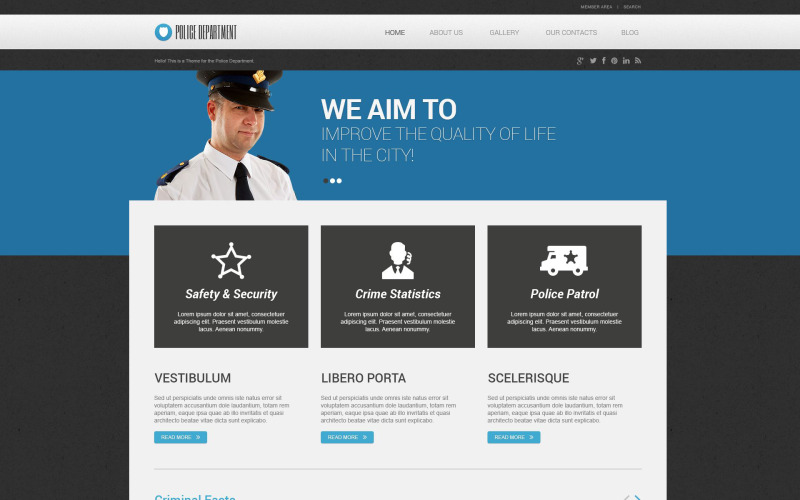 полицейская отзывчивая тема wordpress
