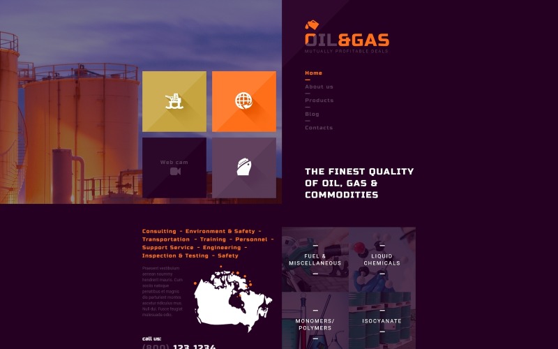 шаблон joomla для торговли газом и нефтью