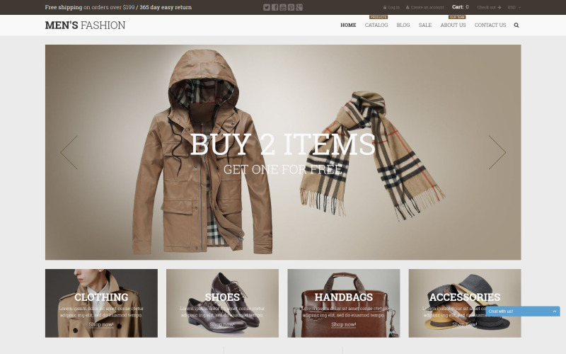мужская мода shopify тема