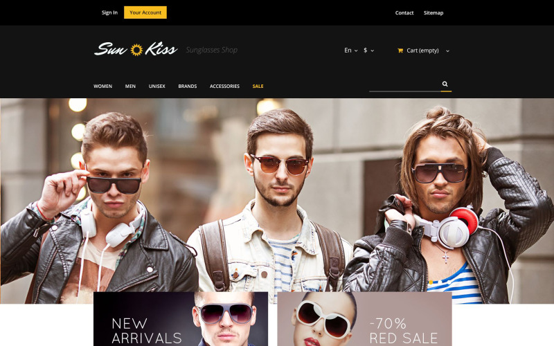 эксклюзивная тема солнцезащитных очков prestashop