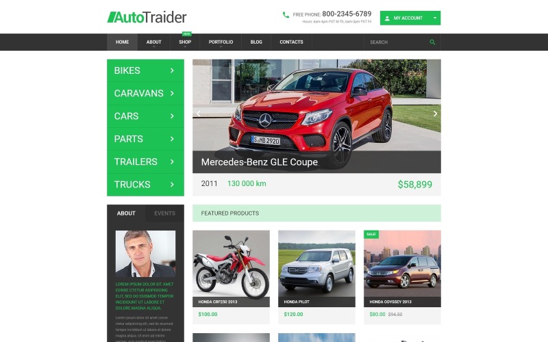 тема autotraider woocommerce