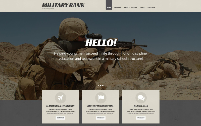 военная школа отзывчивая тема wordpress