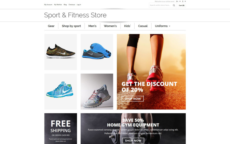 спортивный магазин magento theme