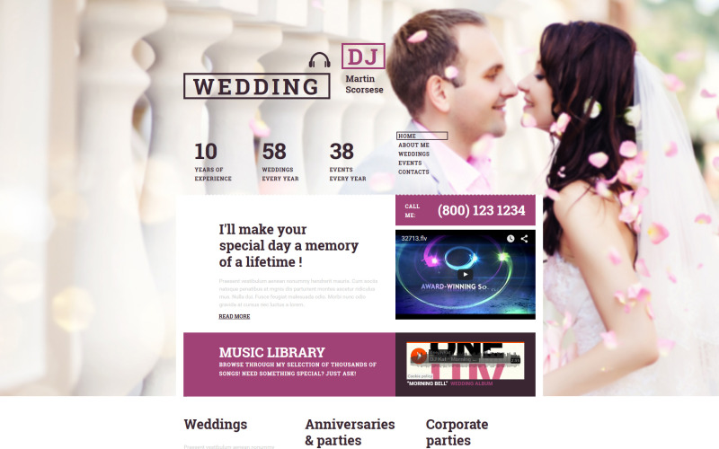 шаблон wedding moto cms 3