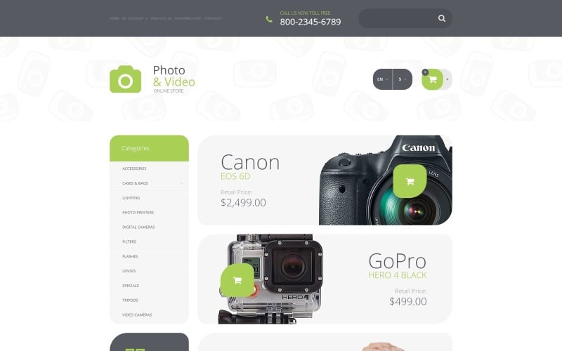 фототовары шаблон opencart