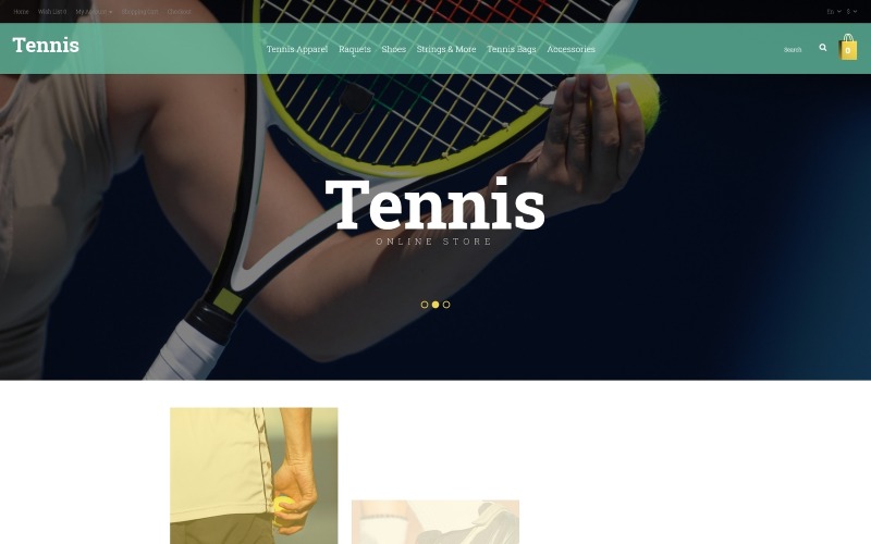 теннис отзывчивый шаблон opencart