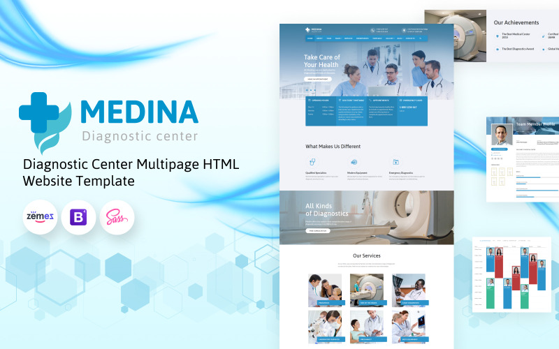 многостраничный html шаблон сайта диагностического центра