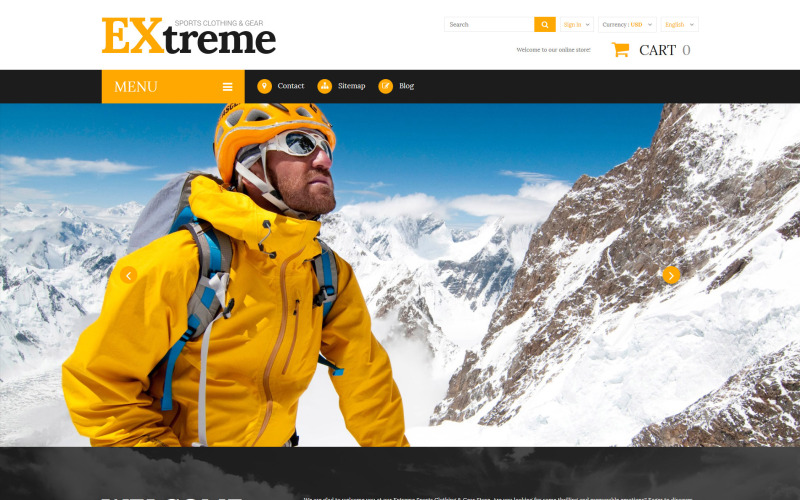 экстремальная спортивная одежда тема prestashop