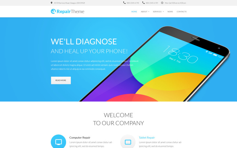 шаблон сайта repairtheme