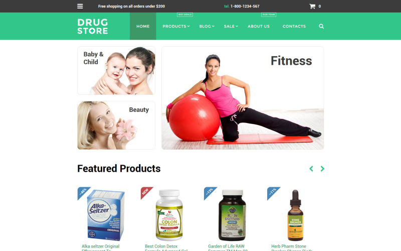 аптека shopify тема