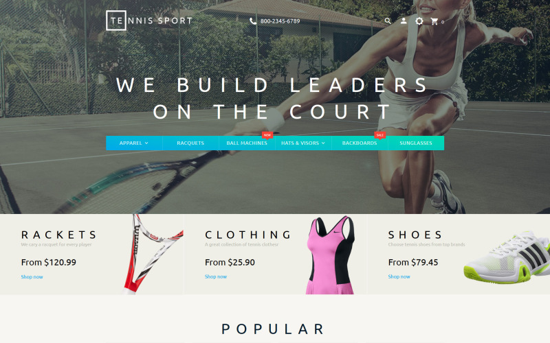 тема tennis sport prestashop