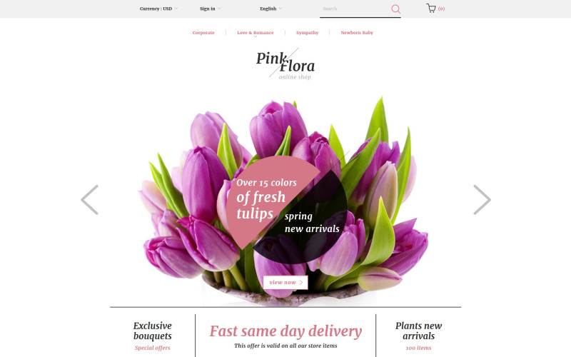 розовый флора prestashop тема