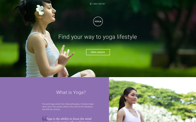 шаблон адаптивной целевой страницы yoga