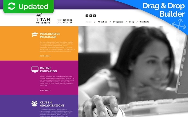 шаблон university moto cms 3