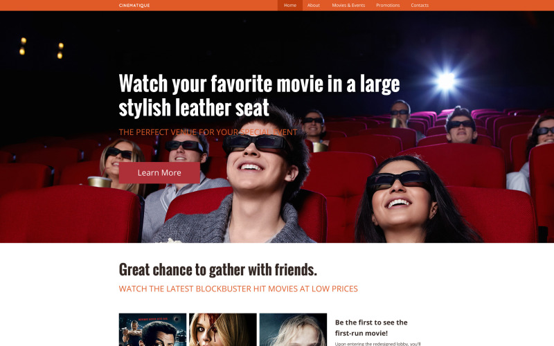 шаблон сайта cinematique