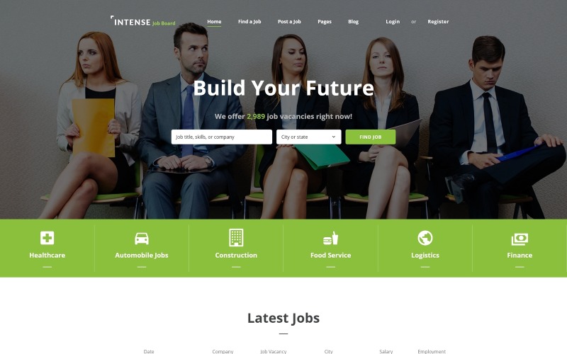 интенсивный шаблон сайта job board