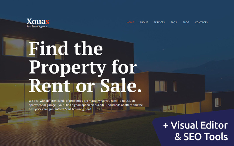 real estate responsive moto cms 3 шаблон