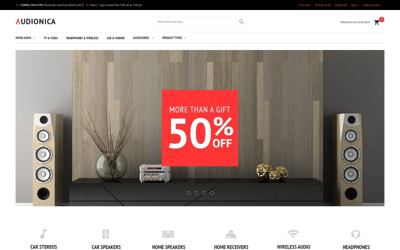 аудио магазин magento тема