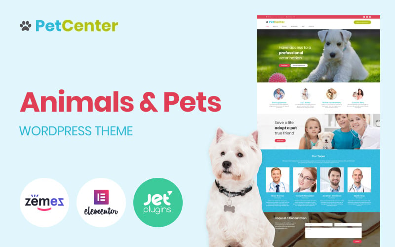 отзывчивая тема wordpress animals & pets