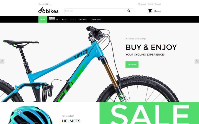 велоспорт отзывчивая тема shopify