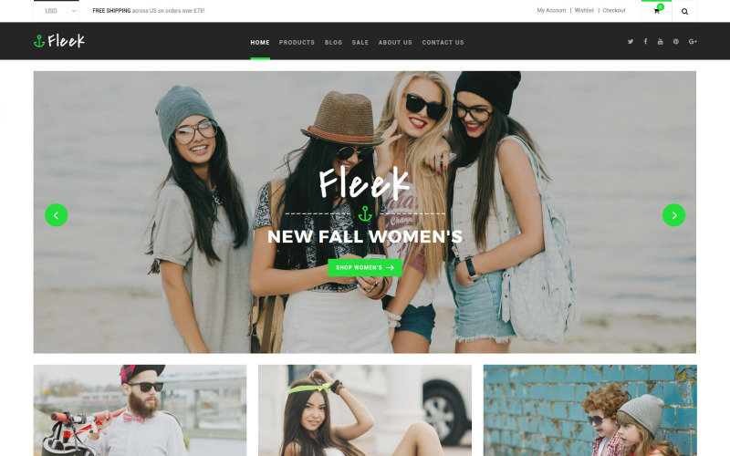 мода отзывчивая тема shopify