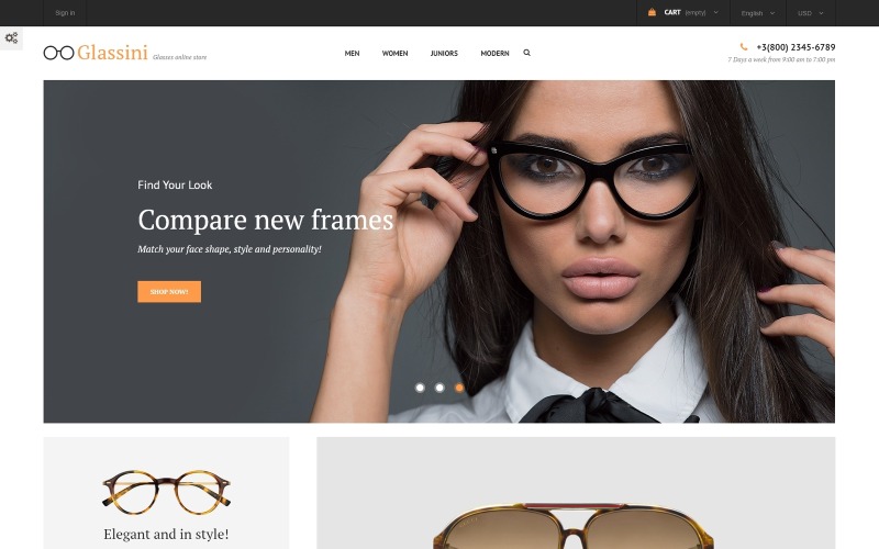 отзывчивая тема магазина очков prestashop