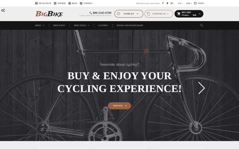bike shop отзывчивая тема prestashop