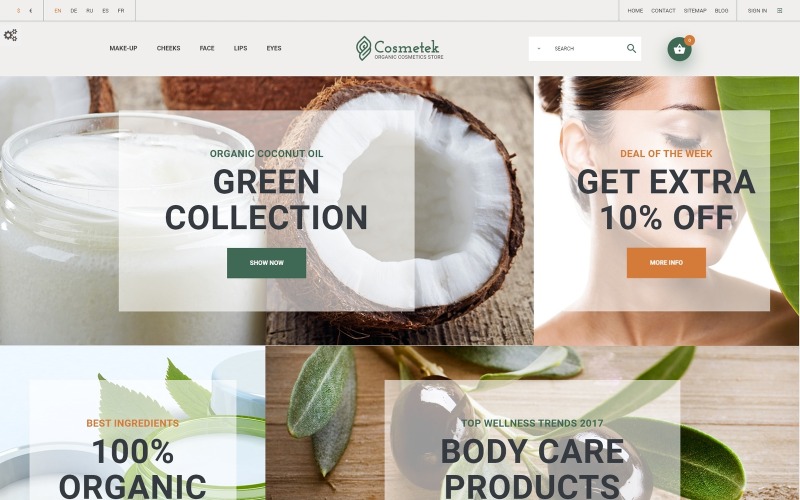 магазин органической косметики prestashop theme