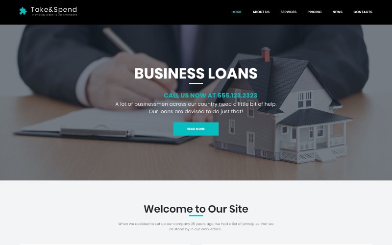 кредиты и ипотека бизнес тема wordpress