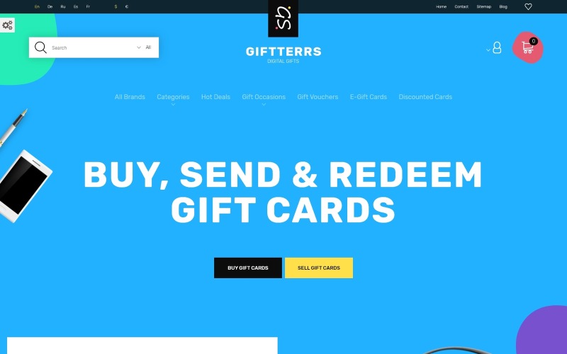подарочные карты для любых целей тема prestashop
