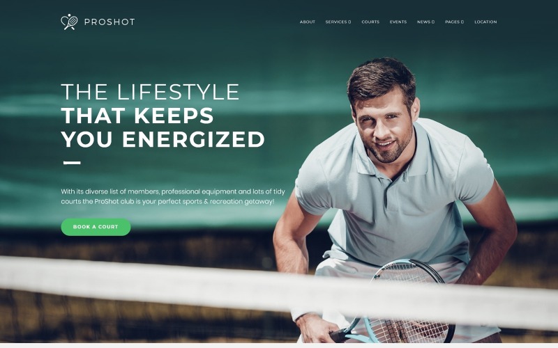 теннисный клуб отзывчивая тема wordpress