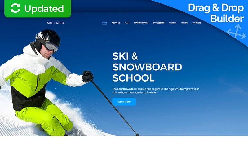 ski &amp; snowboard school premium moto cms 3 шаблон
