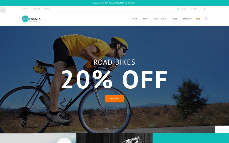 велосипедный магазин prestashop тема