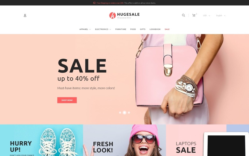 тема hugesale prestashop
